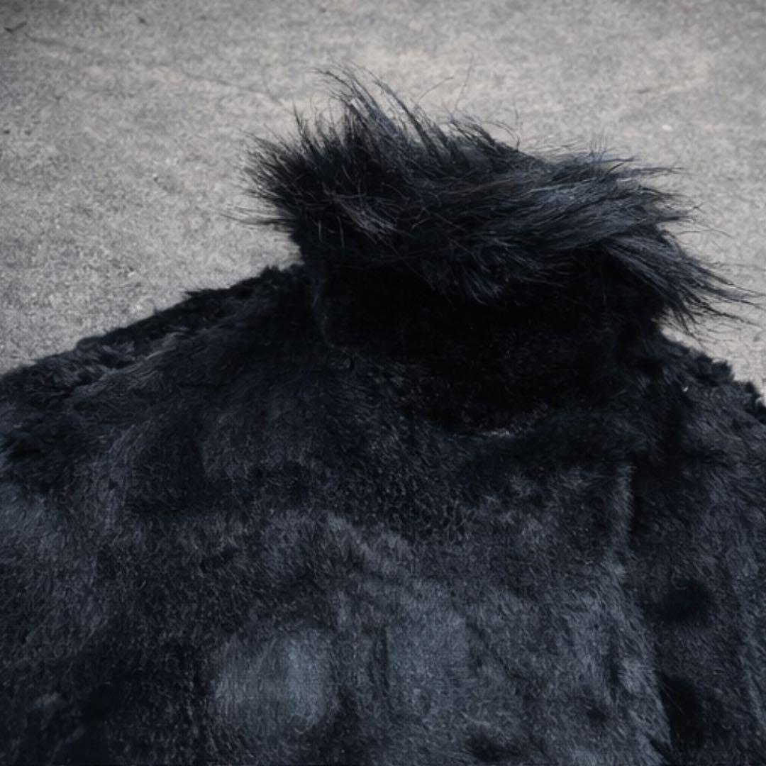 y2k ラビットファー ベルトジャケット opium系 ダークコア NANA