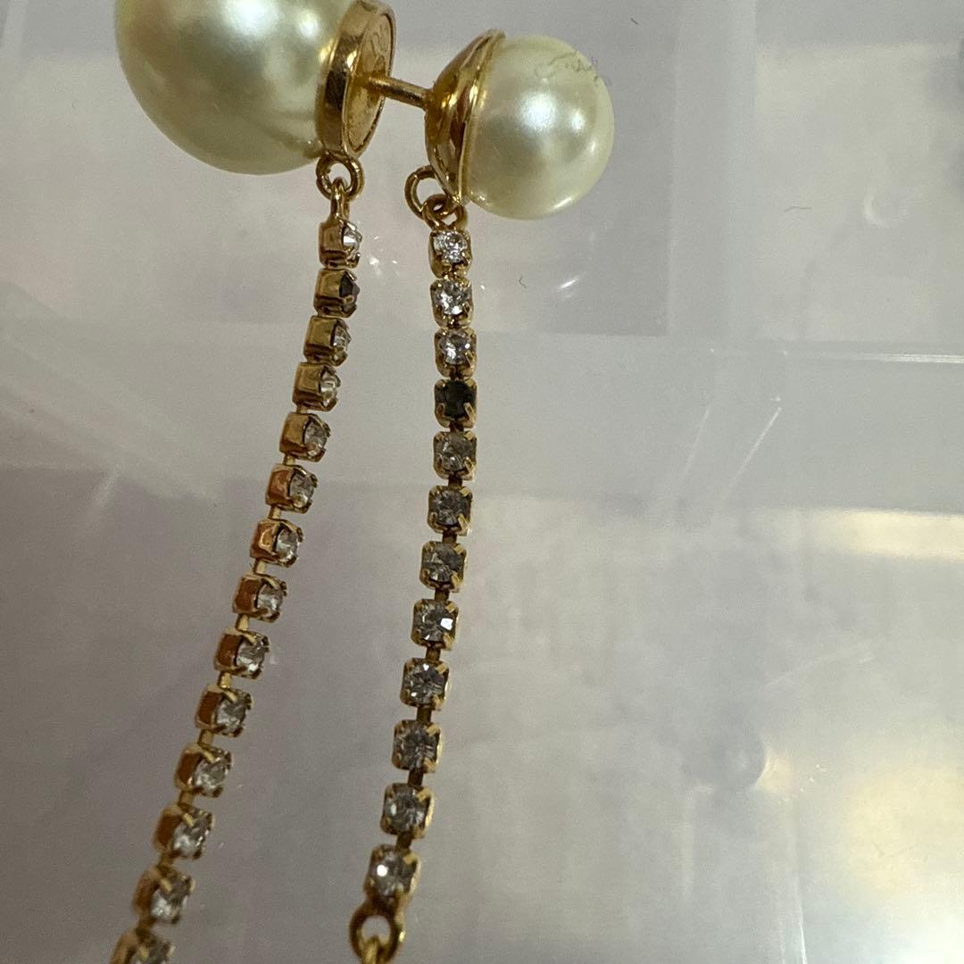DIOR ディオール　クリスタル　パール　スター　星　片耳　ピアス　イヤリング