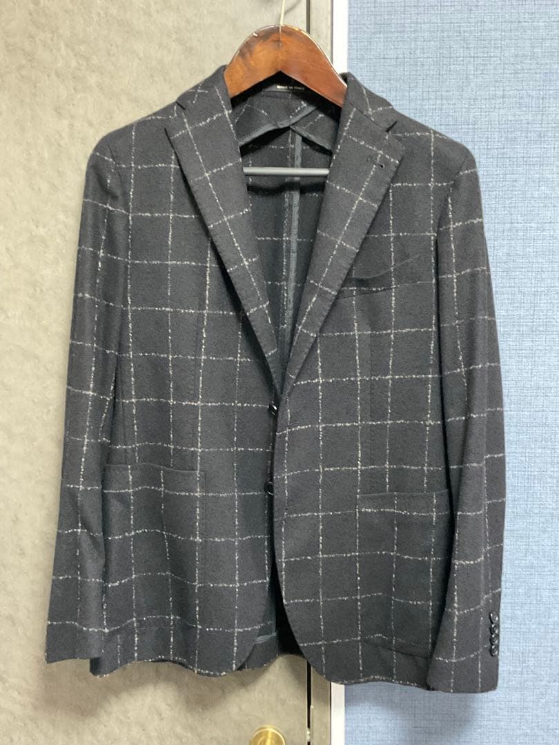 TAGLIATORE グレー チェック柄 テーラードジャケット　サイズ46