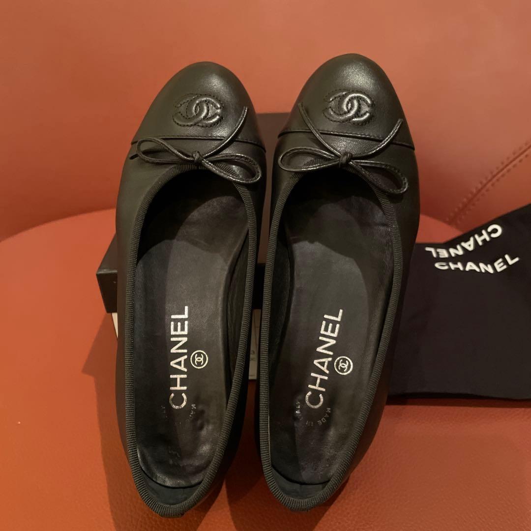 CHANEL ブラック バレエシューズ　37