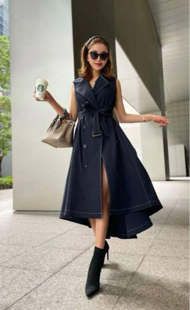 **読様 sheller 2way トレンチドレス ワンピース