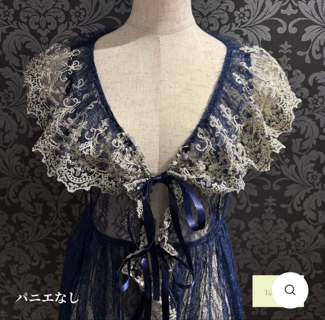 試着のみ　アトリエピエロ　フィッシュテールレースジレ　ネイビー　ゴスロリ