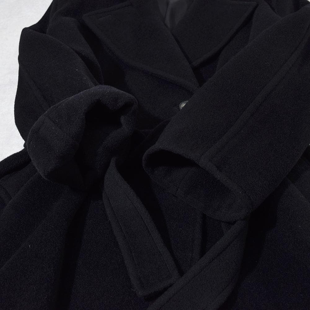 イタリア製 Max Mara マリナリナルディ カシミヤ混 ベルテッドコート 黒