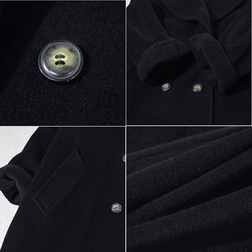 イタリア製 Max Mara マリナリナルディ カシミヤ混 ベルテッドコート 黒