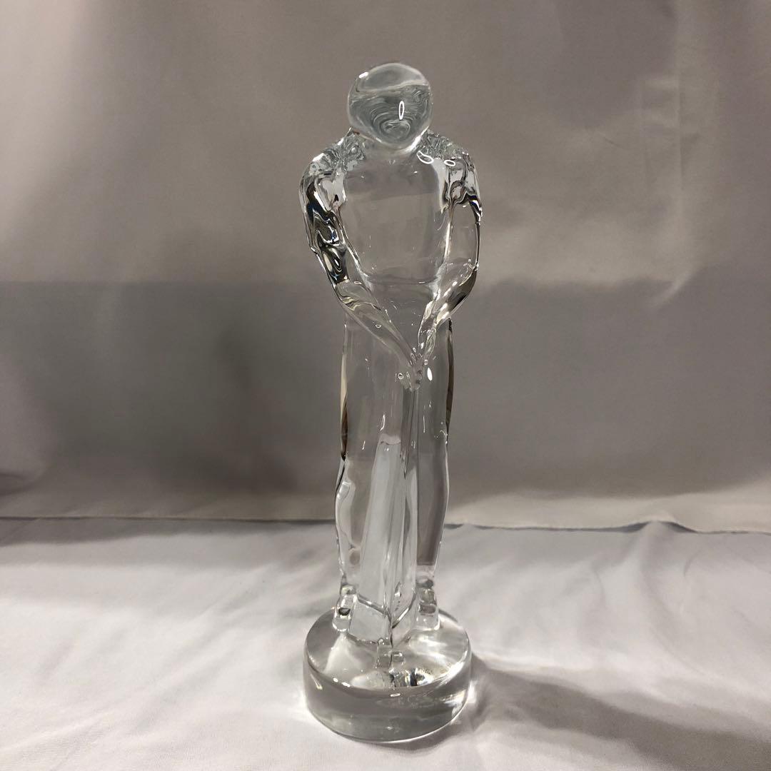 バカラ ゴルフ パターをする男性 アンティーク クリスタル ガラス 置物