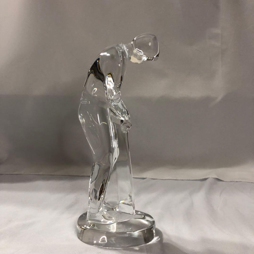 バカラ ゴルフ パターをする男性 アンティーク クリスタル ガラス 置物