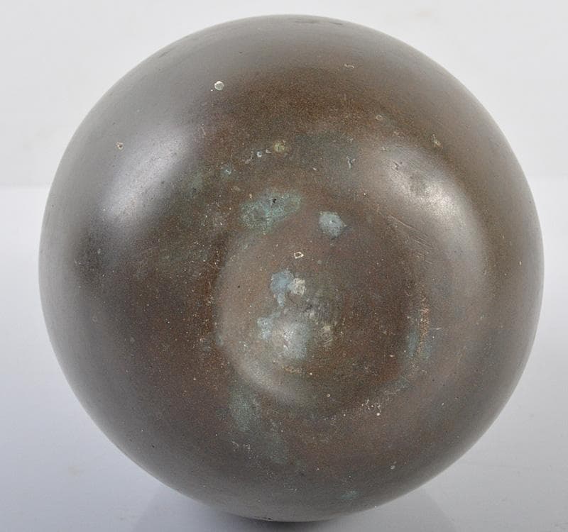 平安　英青堂造　青銅古銅　掛花入　共箱 N　R4203