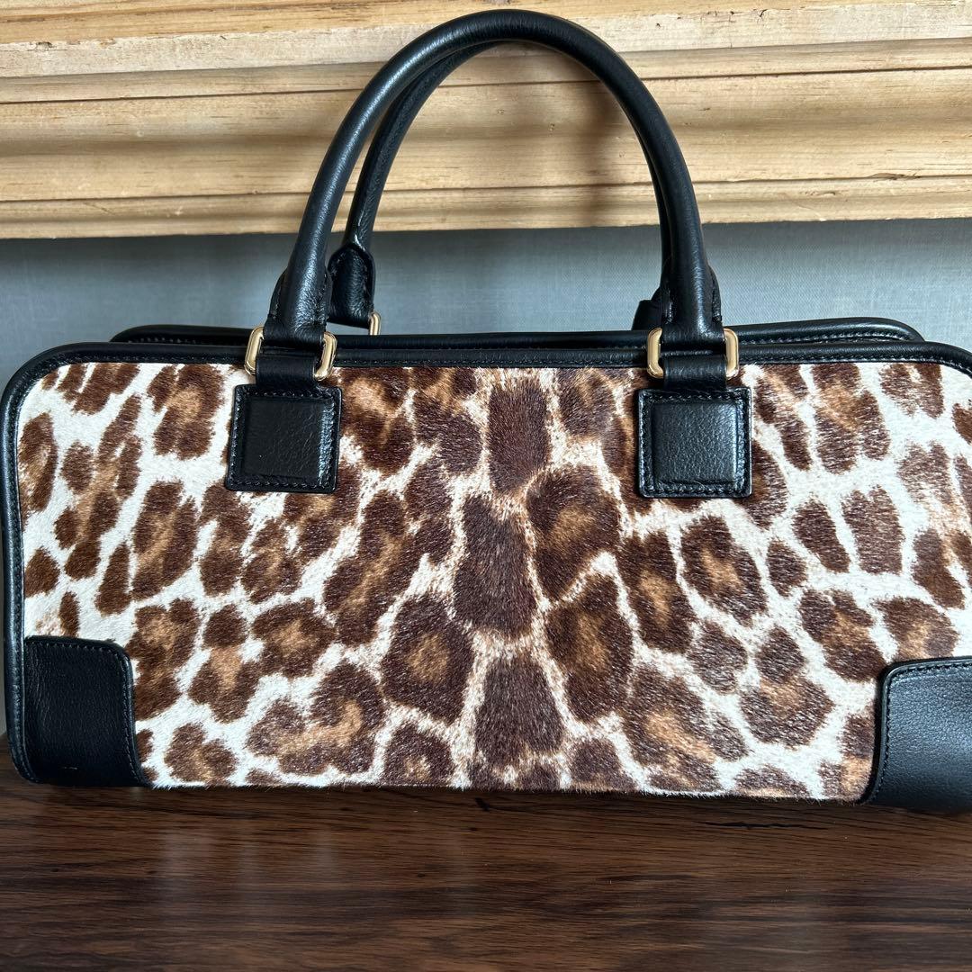 ロエベ【LOEWE】アマソナ35ハラコ レオパード