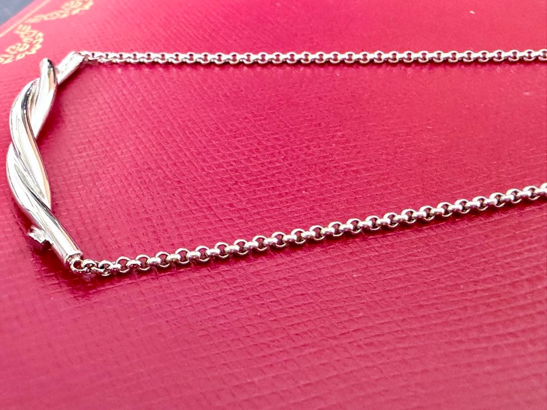 廃盤希少品☆カルティエCartier☆K18WGネックレスアントルラセツイスト