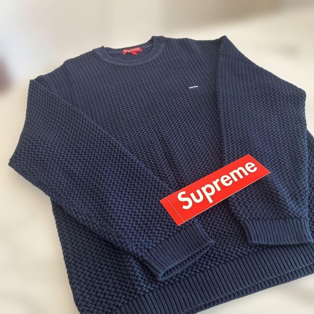 【美品】Supreme Small Box Logo セーター ネイビー L