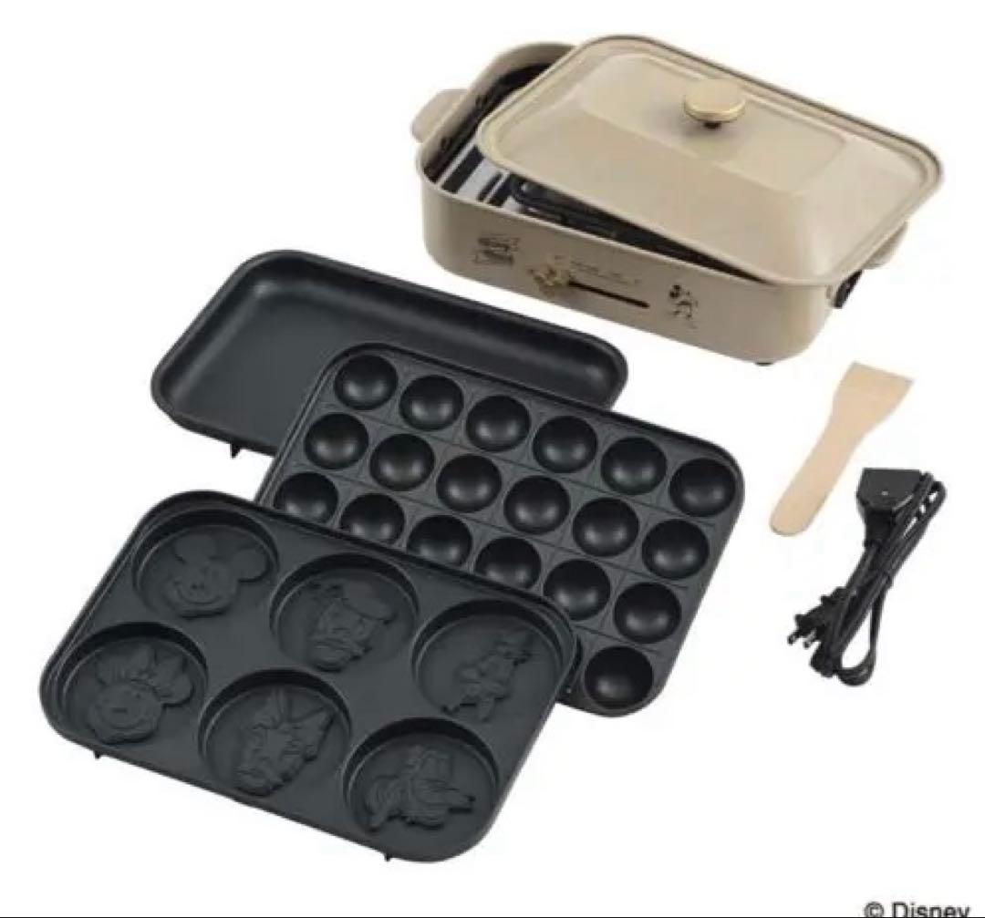 【新品】BRUNO DISNEYコンパクトホットプレート（ベージュ）ミッキー