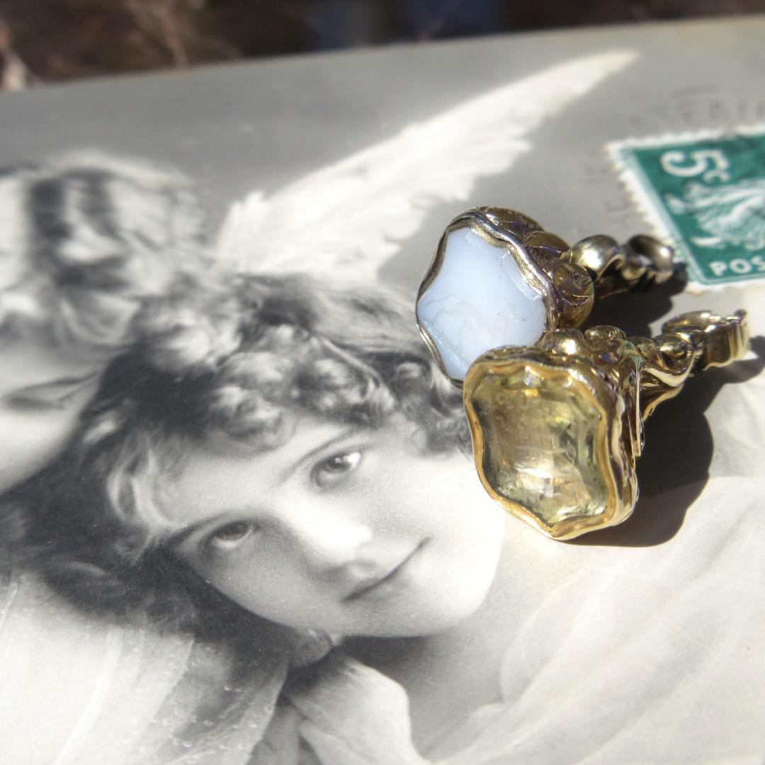 HOPE✵彡英国アンティーク ෆ ̖́-*シトリン☆:゜フォブシール♱:・✧*: