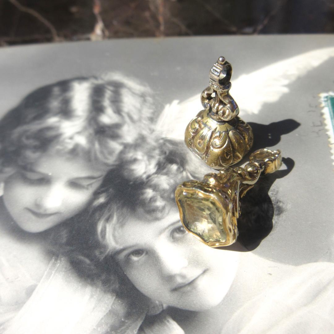 HOPE✵彡英国アンティーク ෆ ̖́-*シトリン☆:゜フォブシール♱:・✧*: