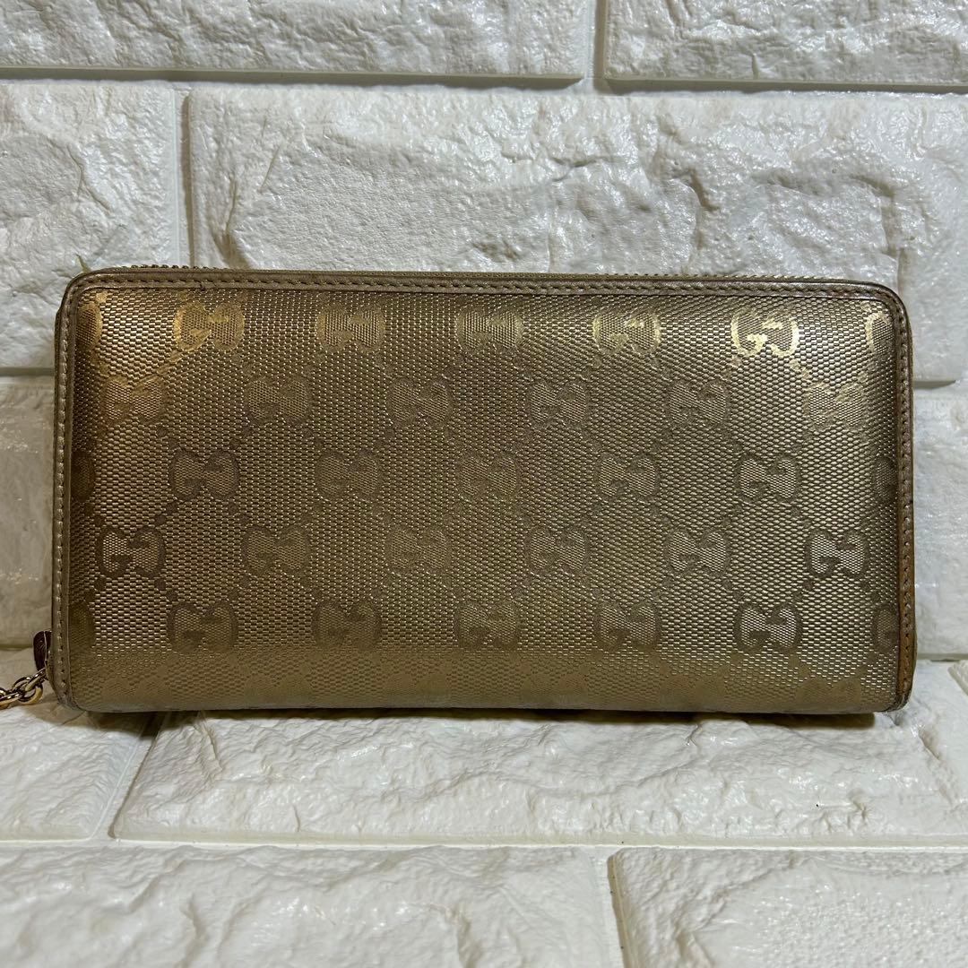 GUCCI インプリメ　ラウンドファスナー 長財布　GG柄