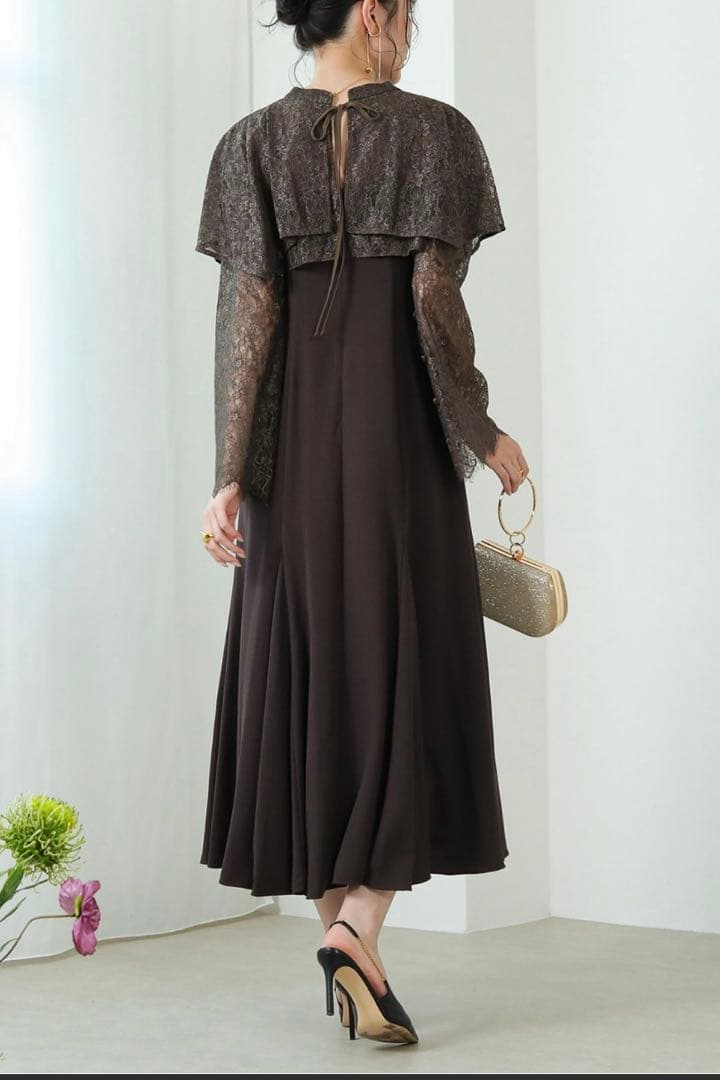 さ*た様 kana ドレス 参列ドレス お呼ばれドレス ボレロ付き ブラウン