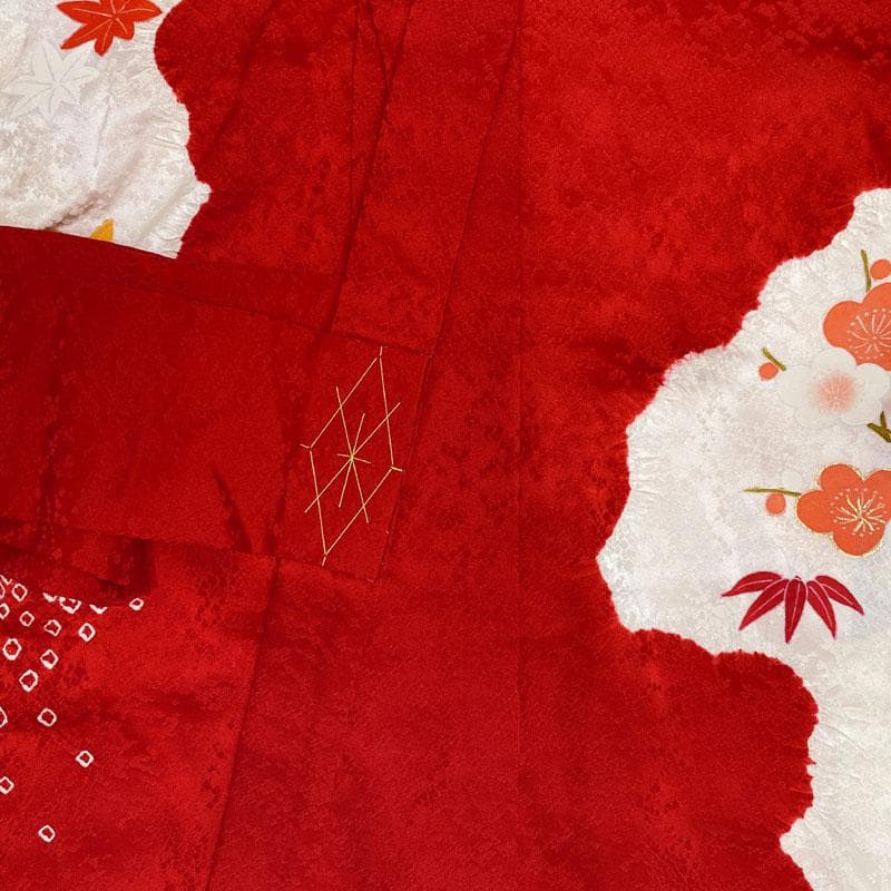 512ax19◎お宮参り 女児 祝い着 着物 産着 七五三にも 長襦袢付◎美品