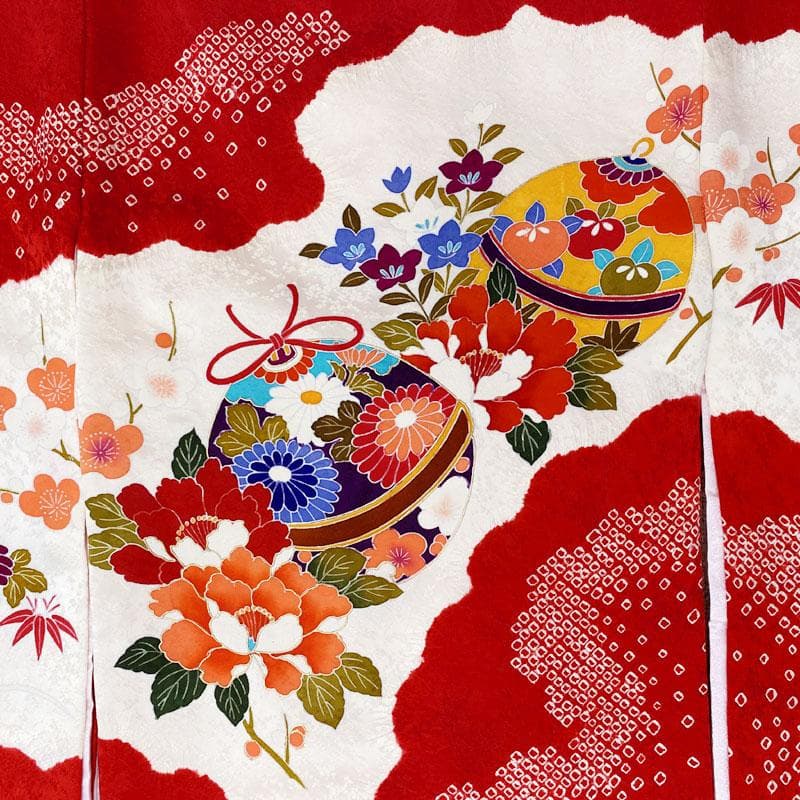 512ax19◎お宮参り 女児 祝い着 着物 産着 七五三にも 長襦袢付◎美品