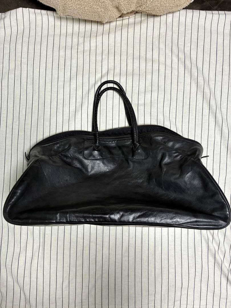 ジャスエムビー　黒レザーボストンバッグ ラージ 特大　ブラック