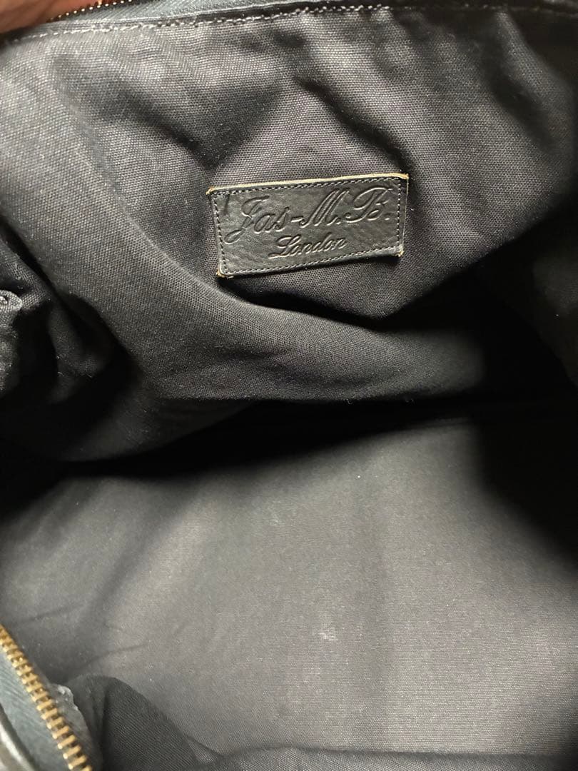 ジャスエムビー　黒レザーボストンバッグ ラージ 特大　ブラック