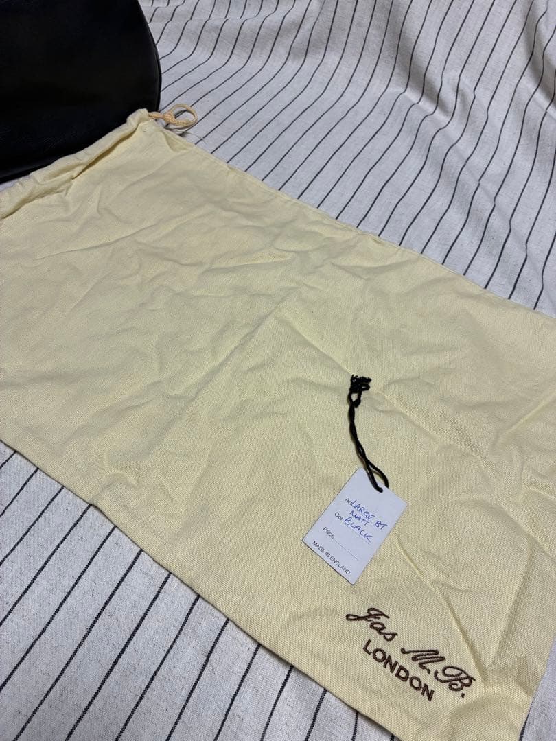 ジャスエムビー　黒レザーボストンバッグ ラージ 特大　ブラック