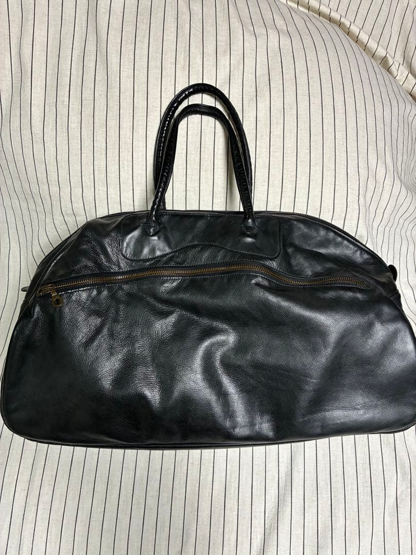 ジャスエムビー　黒レザーボストンバッグ ラージ 特大　ブラック