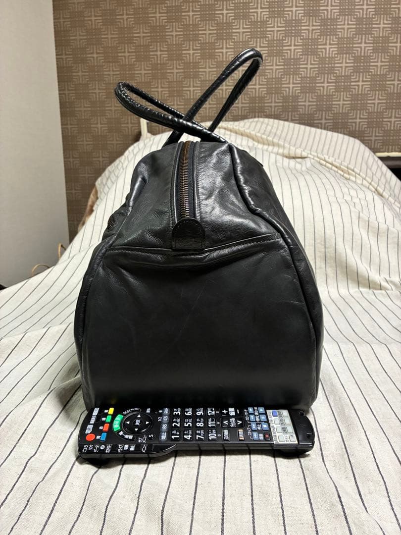 ジャスエムビー　黒レザーボストンバッグ ラージ 特大　ブラック