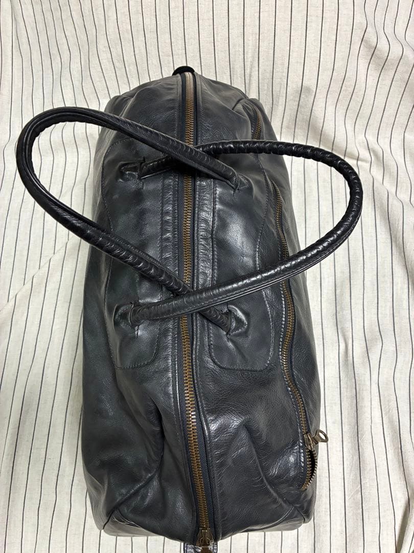 ジャスエムビー　黒レザーボストンバッグ ラージ 特大　ブラック