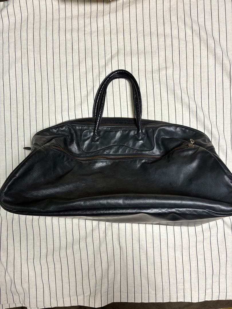 ジャスエムビー　黒レザーボストンバッグ ラージ 特大　ブラック