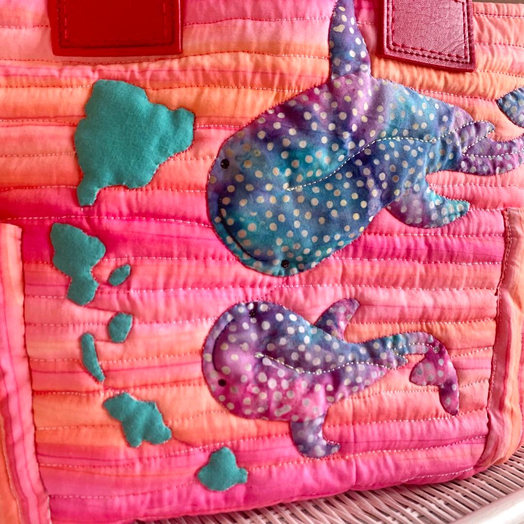 ハワイアンキルト　バッグ　うみがめの楽園　珊瑚　オーダー