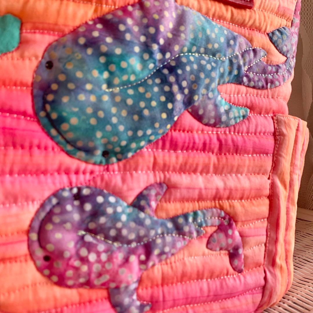 ハワイアンキルト　バッグ　うみがめの楽園　珊瑚　オーダー