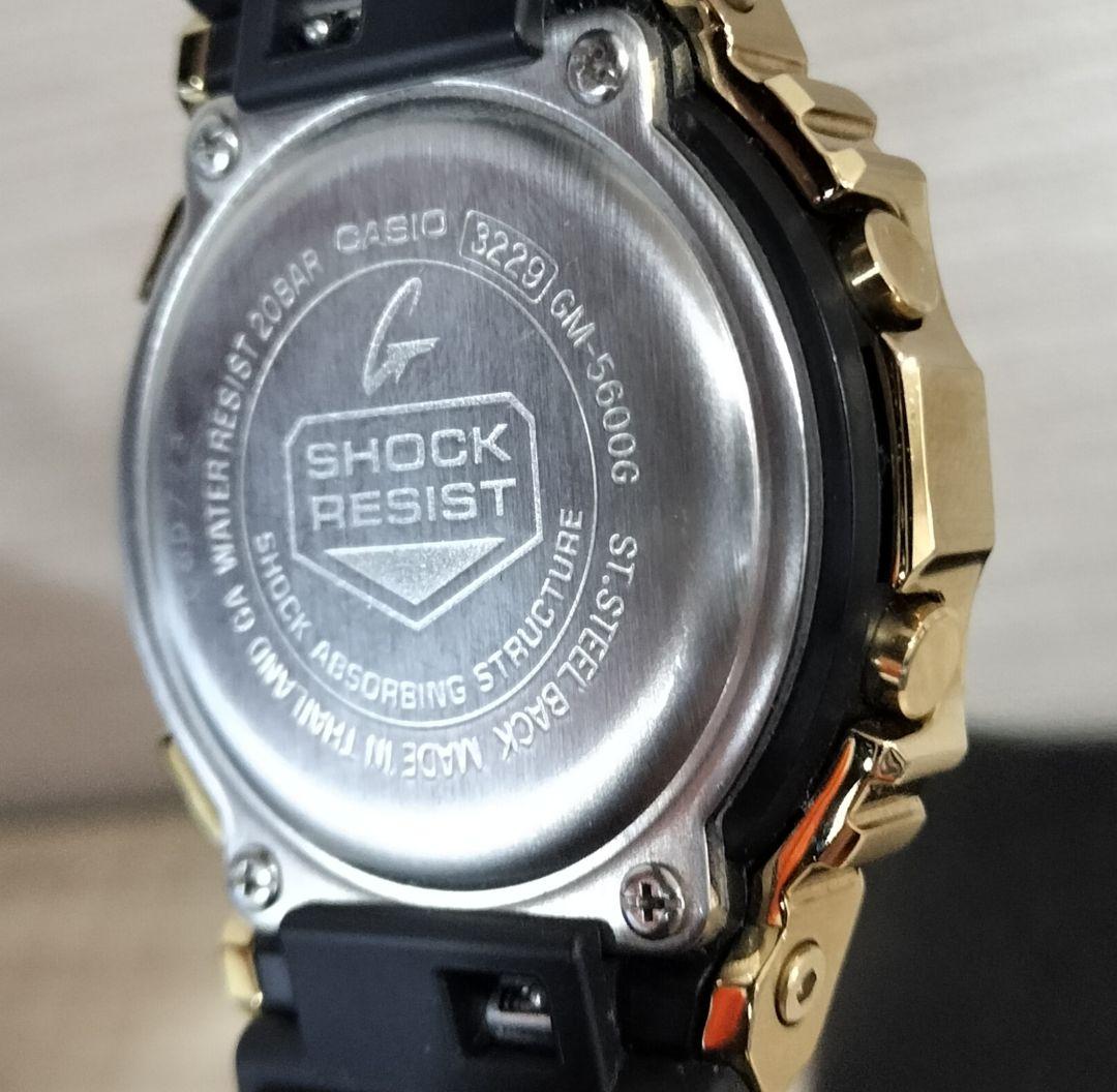 中古美品 G-SHOCK GM-5600G-9JF ゴールドメタル ラバー