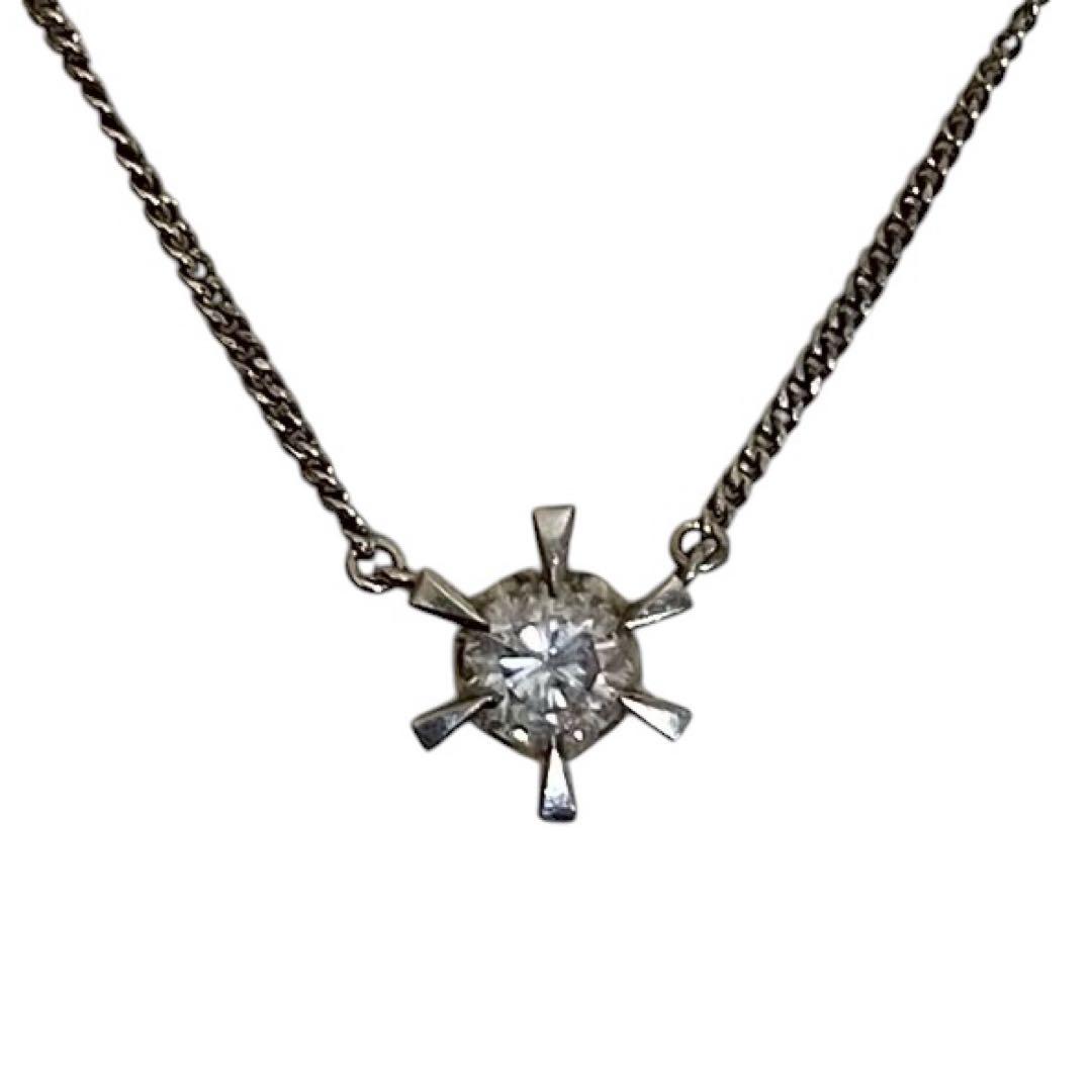 一粒 プラチナダイヤモンドネックレス 0.34ct pt850