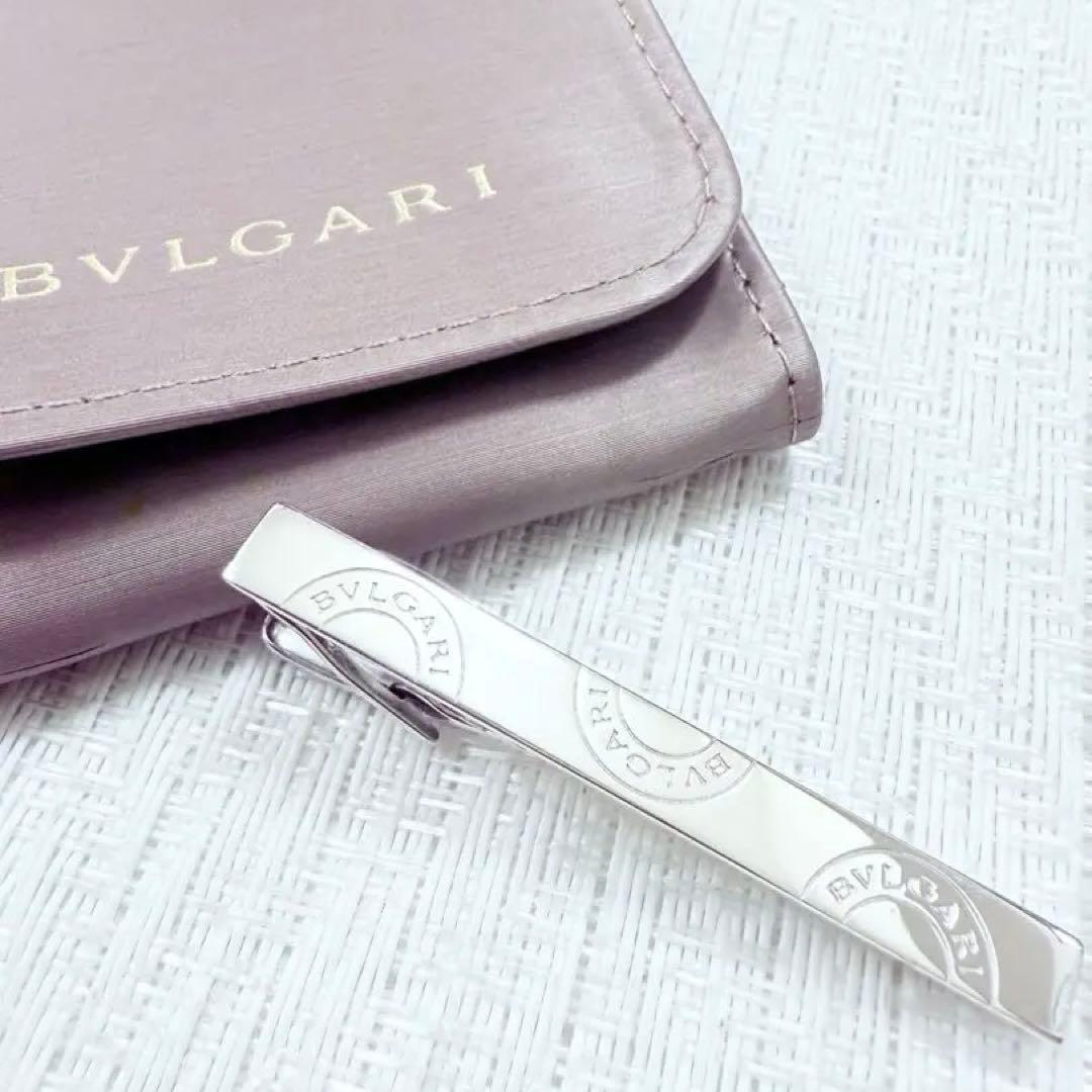 ブルガリ 925 BVLGARI ロゴ ネクタイピン　タイピン 研磨洗浄済み