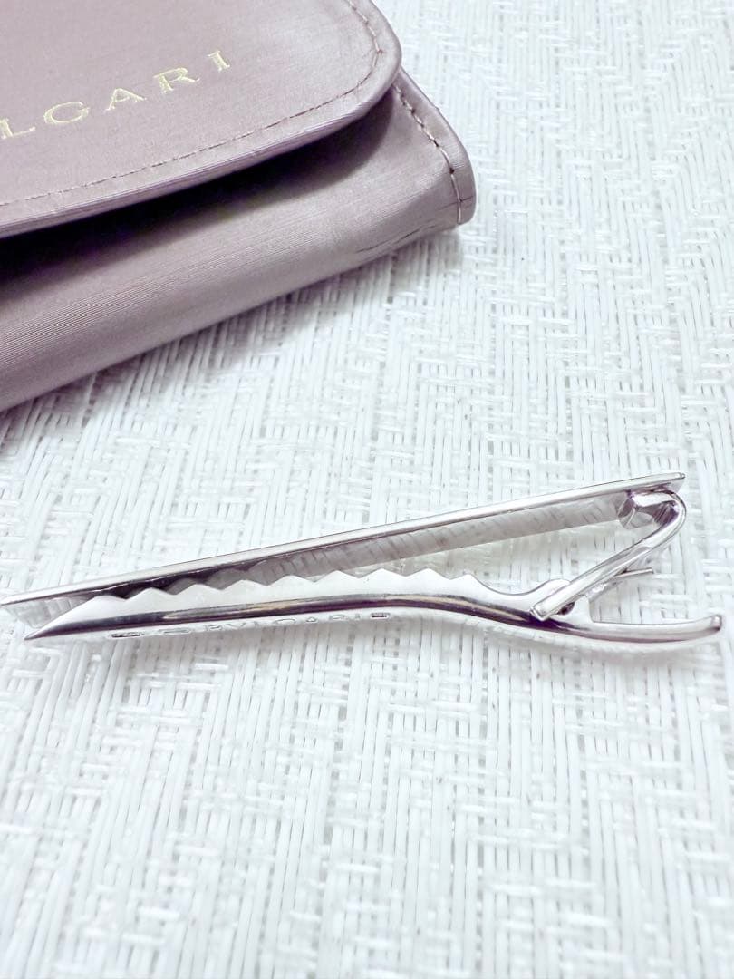 ブルガリ 925 BVLGARI ロゴ ネクタイピン　タイピン 研磨洗浄済み
