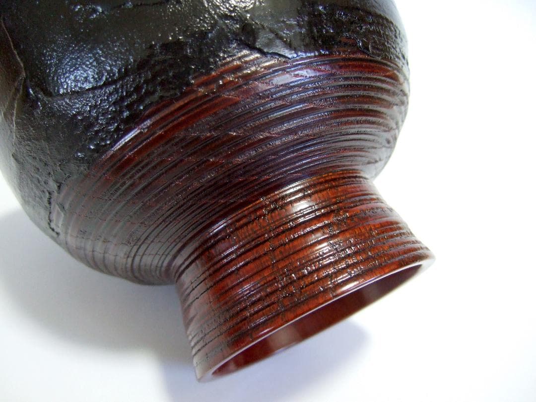 合鹿椀 布着 天然木 削り出し 黒漆 木製漆器 / 輪島塗