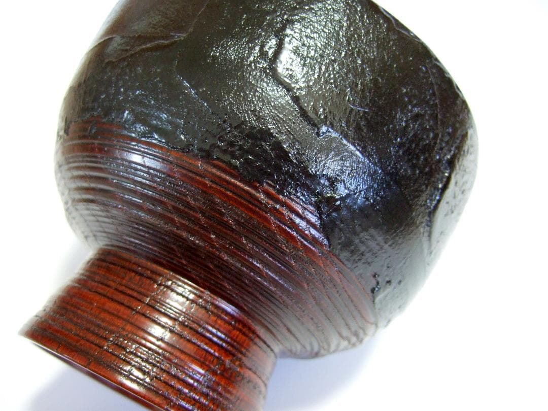 合鹿椀 布着 天然木 削り出し 黒漆 木製漆器 / 輪島塗