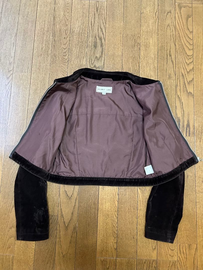 80s helmut lang ベルベット ジャケット ダークブラウン