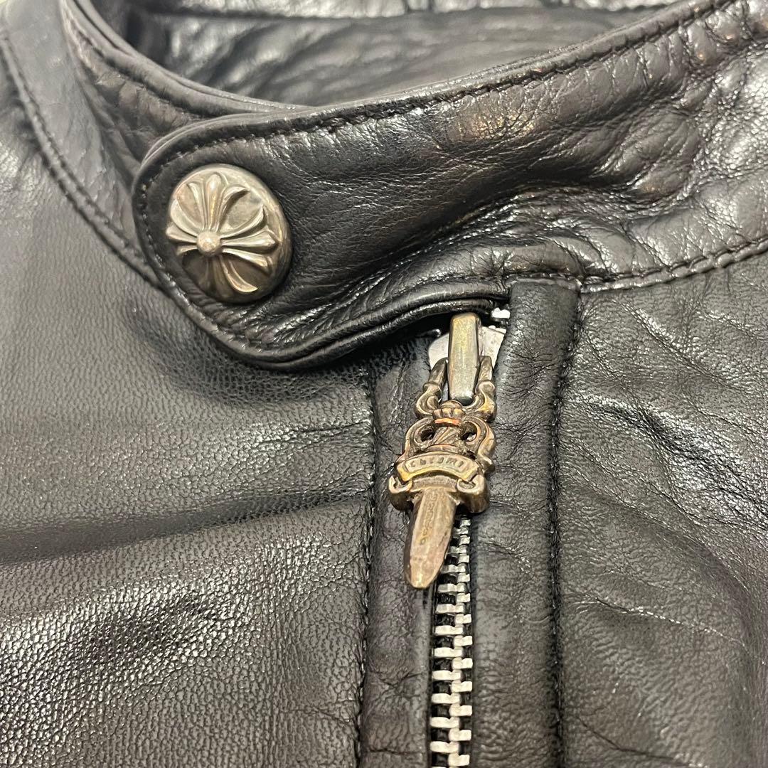 【内張り破れ】クロムハーツ レザー シングルライダース レディースM