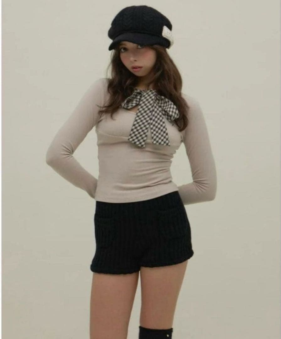 Ami ribbon check tops andmary 正規品