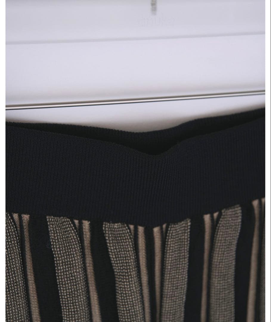 【anuke】完売アイテム＿ストライプニットパンツ 38サイズ