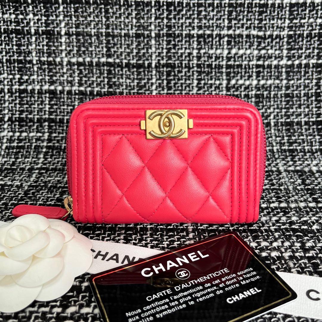 CHANEL ボーイシャネル　 カードケース　ケース　ミニ財布　赤