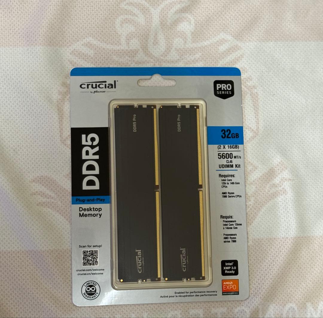 crucial DDR5 Pro 32GB (2x16GB) メモリー