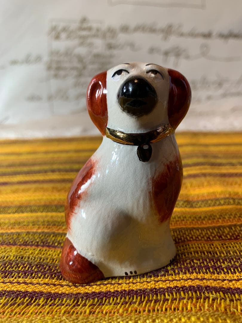 イギリス製　ビンテージのスタッフォードシャードックの可愛いミニの2匹セット！