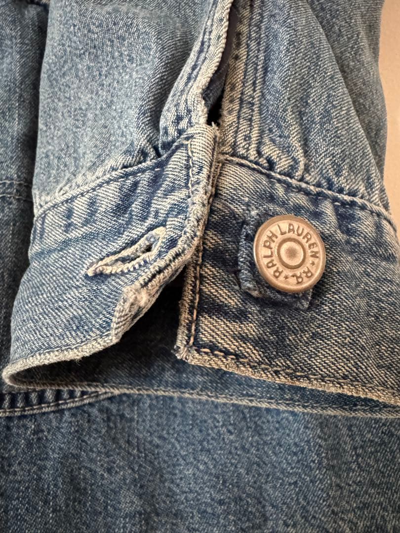 【大人気】RRL ダブルアールエル デニム カバーオール オンブレチェック L