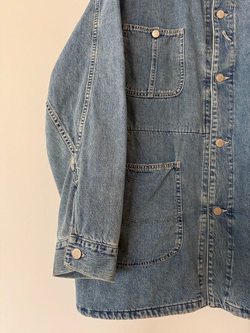 【大人気】RRL ダブルアールエル デニム カバーオール オンブレチェック L