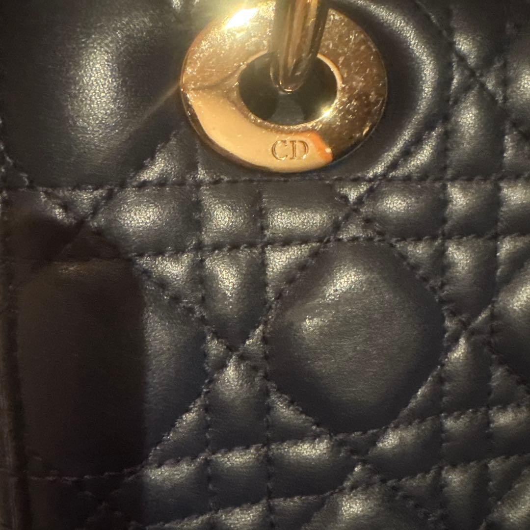 最終価格　Lady Dior スモール　ネイビー カナージュ ラムスキン