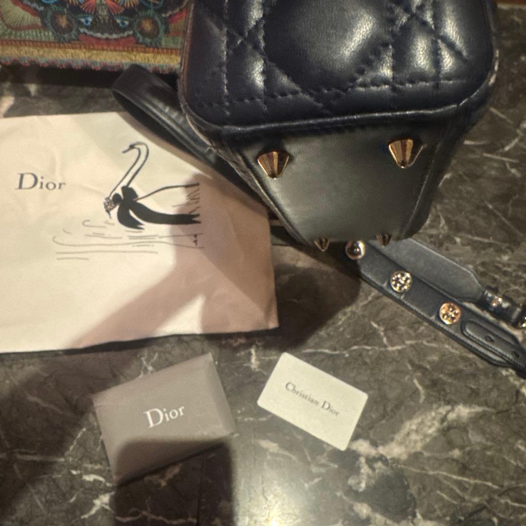 最終価格　Lady Dior スモール　ネイビー カナージュ ラムスキン