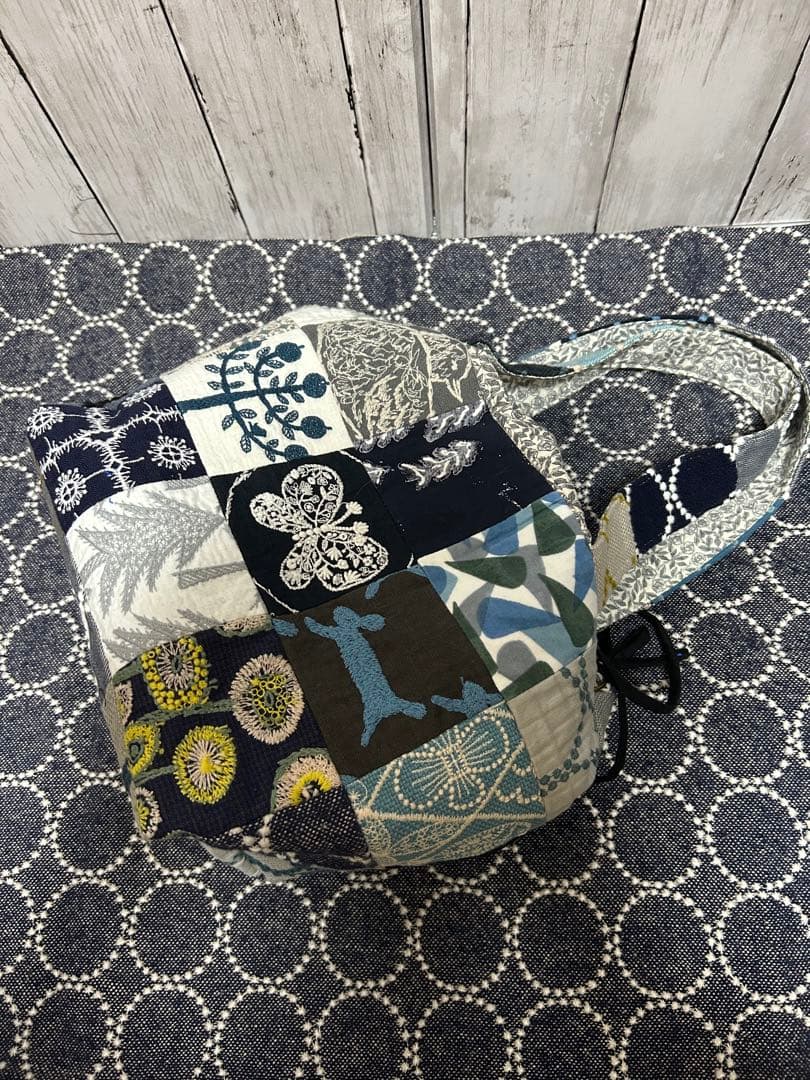ミナペルホネン ハンドメイド パッチワーク 巾着トートバッグ