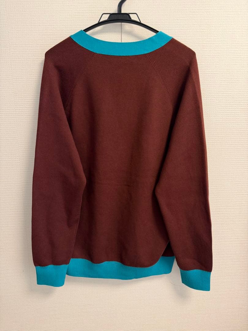 【CABaN】最終お値下げコットンカシミヤ バイカラーVネックカーディガン