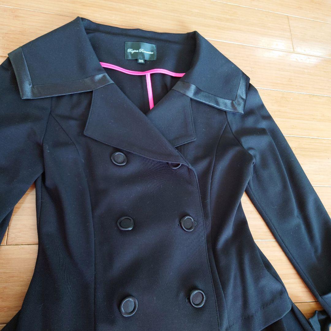 レジーナロマンティコスーツ ブラック ダブルブレスト スカートスーツ